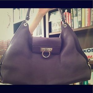 Salvatore Ferragamo “Mercurio” bag; deep purple